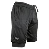 MuscleCloth 2 In 1 Erkek Taytlı Stretch Şort Siyah