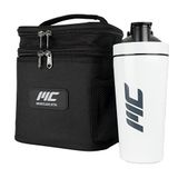 MuscleCloth 739 ml Beyaz Aromasız Paslanmaz Çelik Shaker ve Termo Siyah Çanta Seti