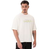 MuscleCloth Icon Heavyweight Beyaz Erkek Oversize T-Shirt