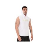 MuscleCloth Icon Kapüşonlu Erkek Beyaz Kolsuz T-Shirt