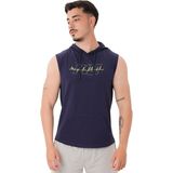 MuscleCloth Icon Lacivert Erkek Kapüşonlu Kolsuz T-Shirt