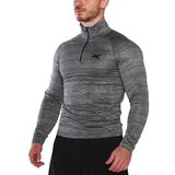 MuscleCloth Pro Stretch Fermuarlı Uzun Kollu Füme Erkek T-Shirt