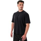 Musclecloth Siyah Basic Oversize T-Shirt Erkek İçin Yumuşak Pamuklu Kumaş Konfor