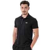 MuscleCloth Tech Siyah Erkek Polo Yaka T-Shirt