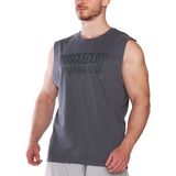 Musclecloth Training Club Kolsuz T-Shirt Füme Erkek Nefes Alabilir Kumaş ile Şık Tasarım