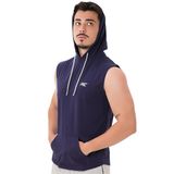 MuscleCloth Training Lacivert Erkek Kapüşonlu Kolsuz T-Shirt