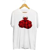 Muscular Red Bull Beyaz Baskılı Unisex Tişört