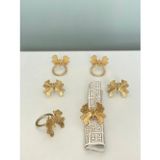 Muse Elta Collection Muse 6 Adet Kelebek Model Peçete Yüzüğü - 6 Lı Peçete Halkası Gold Renk