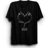 Muse, Heart, Rock Metal Grup Tişörtü - 5XL - Siyah