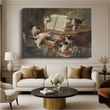 Mushen Studio Mushen Studıo Carl Reichert Piyano Başı Kediler Hayvan Resmi Kanvas Tablo Duvar Tablosu Dekoratif Ressam Tablosu - 120 x 80