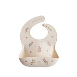 Mushie Pink Flowers Silikon Kolsuz Çocuk Mama Önlüğü