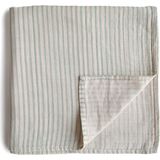 Mushie Sage Stripe Organik Müslin Örtü Kundak - Standart