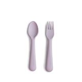 Mushie Soft Lilac 6+ Ay Bebek Çatal Kaşık Seti - Mor