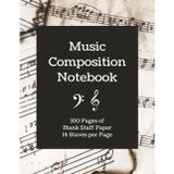 Music Composition Workbook: 100 Pages of Blank Staff Paper, 14 Staves per Page
