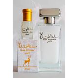 MUSK AL TAHARA Orijinal Beyaz misk seti (Parfüm 50ml + Beyaz misk 6ml alkolsüz esans)