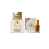 MUSK AL TAHARA Vanilya misk 6ml + Vanilya cam Mahmariya (Sürülebilir E vitaminli katı Parfüm )