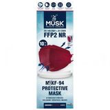 Musk FFP2 KF94 Bordo Kore Tipi Koruyucu Maske 10'lu