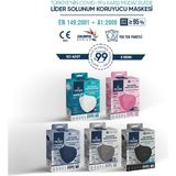 Musk FFP2 Maske 50 Adet 5 Renkli Meltblown Filtre ile Konforlu Kullanım Sunar