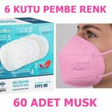 Musk FFP2 N95 60'lı Pembe Maske