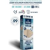 Musk KF94 FFP2 Maske 10 Adet Krem Renk Ergonomik Tasarım ile Nefes Alabilir Koruma