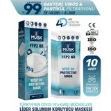 Musk KF94 Kore Tipi Beyaz Renk N95 Maske 10 Adet Yüksek Koruma ve Filtrasyon Özelliği ile Konforlu Kullanım
