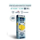 Musk KF94 Kore Tipi FFP2 Maske Sarı Renk 10 Adet