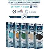 Musk KF94 Renkli Kore Tip 5 Renk 50 Adet N95 Maske