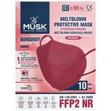 Musk Medikal FFP2 Bordo Koruyucu Maske 10'lu