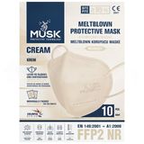 Musk Medikal FFP2 Krem Rengi Koruyucu Maske 10'lu