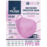 Musk Medikal FFP2 Lila Koruyucu Maske 10'lu
