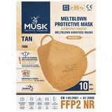 Musk Medikal FFP2 Taba Rengi Koruyucu Maske 10'lu
