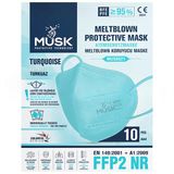Musk Medikal FFP2 Turkuaz Koruyucu Maske 10'lu