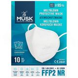Musk Protective 5 Katlı FFP2 N95 Beyaz Burun Klipsli Koruyucu Maske 10'lu