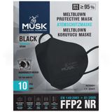 Musk Protective FFP2 NRD N95 Siyah Maske 10'lu