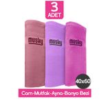 MUSKY 3'lü Mikrofiber Temizlik Bezi | Sihirli Bez | 3lü Paket | Şekerpare Serisi | 40x60cm Cam,vitrin