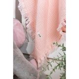 Müslin 4 Katlı Bebek Battaniyesi 110CM x 110CM%100 Doğal Organik Pamuk, Somon Renk - Genel - Renkli