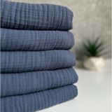 Müslin Bebek Battaniyesi & Müslin Kundak & Müslin Bebek Havlusu ( 4 Kat Müslin - 100X90CM) - 100 x 90 cm - Indigo