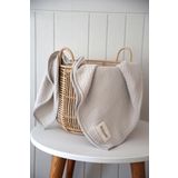 Müslin Bej OEKO-TEX Sertifikalı%100 Pamuk 4 Katlı Kenar Nakışlı 105x105 cm Müslin Battaniye & Örtü
