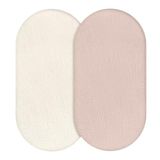 Muslin Beşik Lastikli Çarşaf, Erkek ve Kız Bebek için 2'li Paket, Yumuşak Nefes Alabilen Esnek Bebek Pedi/Yatak Çarşafı Seti, Kum Saati Oval ve Dikdörtgen Beşik Yatakları için Evrensel Fit (Zümrüt
