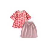 Müslin Etekli Tunik Takım 5-12 Yaş Pudra Pembe