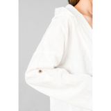 Müslin Kadın Kapüşonlu Ceket - Beyaz - 2XL - 3XL