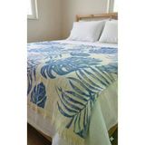 Müslin Pamuklu 220 X 240Cm Çift Kişilik Pike Lacivert Beyaz
