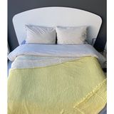 Müslin Yatak Örtüsü Pike-Çift Kişilik-Sarı,Ekru-%100 Pamuk - 240 x 230 cm