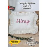 Müslin Yeni Doğan 4katlı Organik %100PAMUK Kişiye Özgü Nakışlı Hastane Çıkış Seti (Papatya Model-12) - Ekru - 0 - 3 Ay