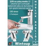 #Musluk 1080 Derece Döner Robotik Kol Mutfak Banyo Lavabo Tasarruflu Filtreli Akrobat Musluk Başlığı