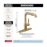 Musluk Almari Pull-Out Mutfak Bataryası, Pull-Out Püskürtücülü Altın Mutfak Bataryaları, Mutfak Lavabo Bataryası, Manyetik Yerleştirme ile Mutfak Lavabo Bataryası, Şampanya Bronz 16943-CZ-DST - Ahşap