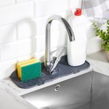 Musluk Emici Mat, Silikon Katlanabilir Musluk Sıçrama Koruması Lavabo Damlama Matı Su Tutucu Lavabo Matı Kurutma Matı Mutfak ve Banyo için Lavabo Aksesuarları (Gri)