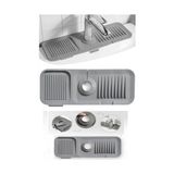 Musluk Mat, Eviye Matı,elastik Musluk Matı Su Tutucu Düzenleyici Kaydırmaz Taban Organizer Mutfak Banyo Lavabo, Silikon (Gri) - 0 Siyah - Option-1