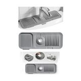 Musluk Matı, Eviye Matı,elastik Musluk Matı Su Tutucu Düzenleyici Kaydırmaz Taban Organizer Mutfak Banyo Lavabo,musluk Matı Silikon (Gri) - standart