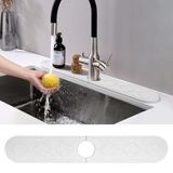Musluk Paspası Emici Ped, Diyatomit Hızlı Kuruyan Taş Lavabo Tepsisi, Revents Nem Oluşumu - Dayanıklı Musluk Damlama Matı, Mutfak Lavabo ve Banyo Tezgahı için, Kaymaz Noktalı (Beyaz, 61 cm x 10 cm)